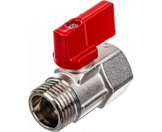 Шаровой кран Uni-Fitt мини, НВ 1/2"", флажок, красный, металл 121N2000 