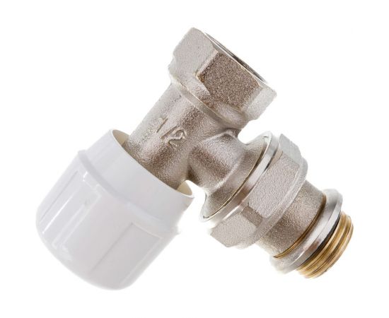 Ручной угловой вентиль быстрого монтажа ВН 1/2 никелированный с разъёмным соединением Uni-Fitt 156N2000 