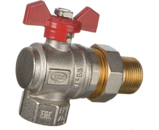 Шаровой кран Terma RED 3/4 угловой с американка 26154 