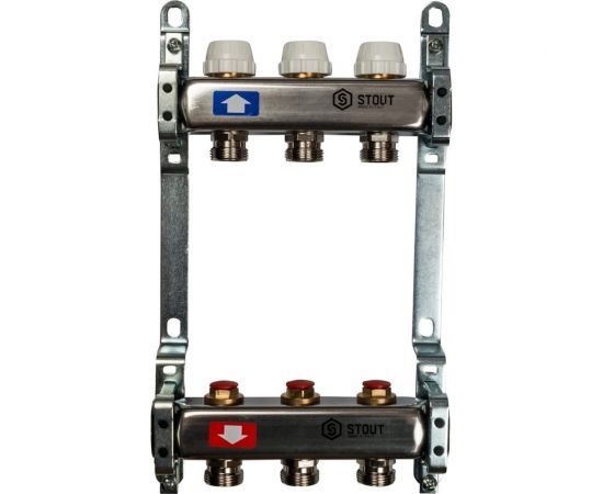 Коллектор из нержавеющей стали без расходомеров STOUT 3 выхода SMS 0922 000003 