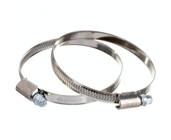 Обжимной хомут Госкреп 9 мм, из нерж. стали, 60-80 мм, 2 шт. 11-0013920 