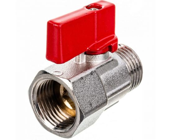 Шаровой кран Uni-Fitt мини, НВ 1/2"", флажок, красный, металл 121N2000 – изображение 2