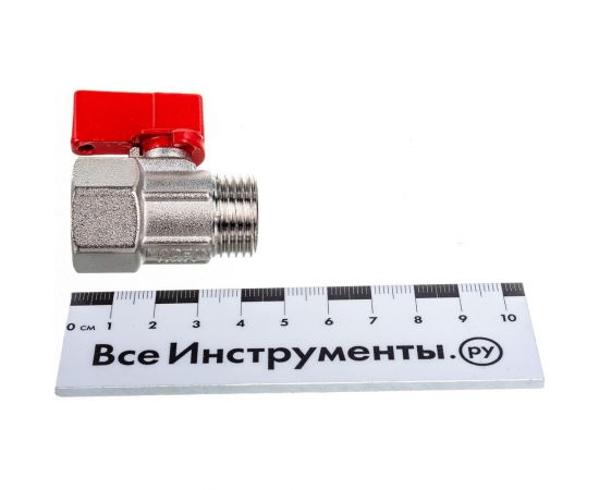Шаровой кран Uni-Fitt мини, НВ 1/2"", флажок, красный, металл 121N2000 – изображение 3