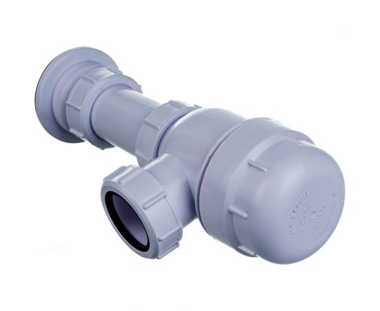 Бутылочный сифон McAlpine 1 1/2""х40 мм, с выпуском 70 мм, нержавеющая решетка, пробкой, MRSK2 – изображение 3