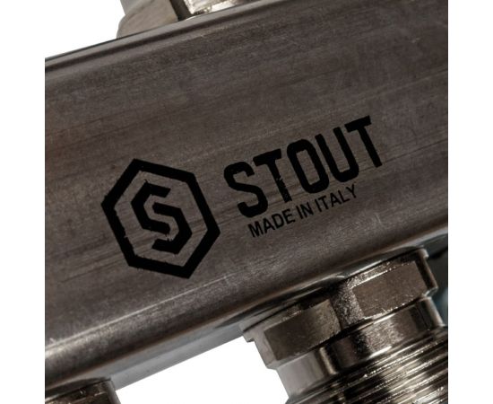Коллектор из нержавеющей стали для радиаторной разводки STOUT 4 выхода SMS 0923 000004 – изображение 4