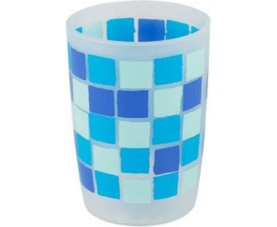 Стакан для зубных щеток Аквалиния Синие квадраты 8517С 