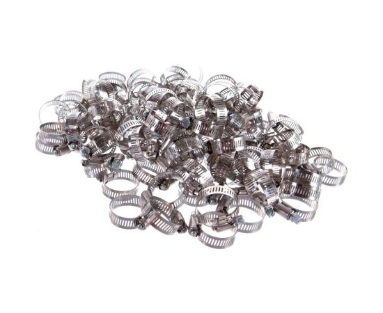 Хомуты ""ЭКСПЕРТ"" из нержавеющей стали с просечной лентой ПЛ-12,7, 16-32мм, 100шт. Зубр 37815-016-32-100 – изображение 2