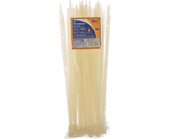 Нейлоновый хомут KRAFT 7.6х300, белый уп-ка 50 шт KT 880611 – изображение 2
