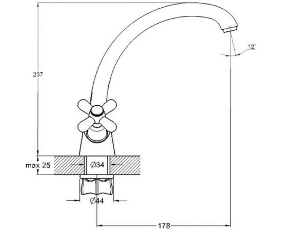 Смеситель для кухни G-lauf с высоким изливом, хром QSL4-B827 – изображение 2