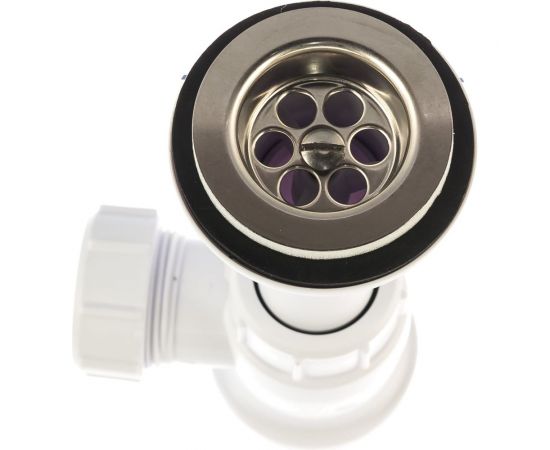 Бутылочный сифон McAlpine 1 1/4""x32 мм, с выпуском 60 мм, нержавеющая решетка, пробкой MRW2L – изображение 2