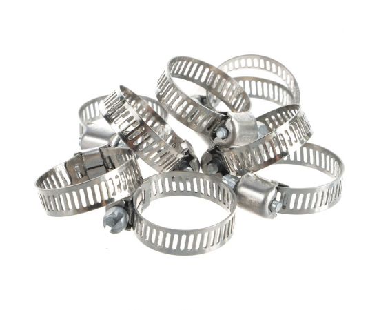 Хомуты Зубр ЭКСПЕРТ из нержавеющей стали с просечной лентой ПЛ-8, 13-26мм, 200шт 37811-13-26-200 – изображение 2