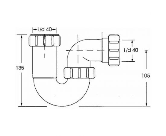 Сифон McAlpine без выпуска d40-40/40 P-образный 5255 – изображение 5