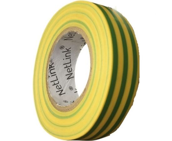Изолента Netlink 19мм х 25м желто-зеленая 5 шт/уп УТ000002095 
