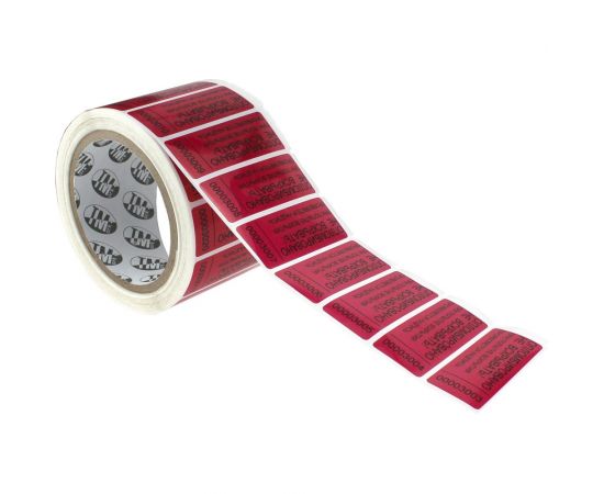 Пломба ТМАРК 66x25 мм, с печатью, цвет красный, след ВСКРЫТО/OPEN, 1000 шт./уп. ТМ-6002-6625-ТТ-1 