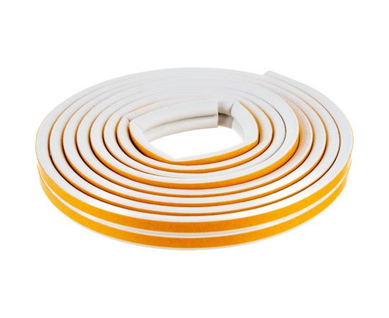 Самоклеящийся уплотнитель Sila D-профиль, 6 м, белый W6 SILADW6 