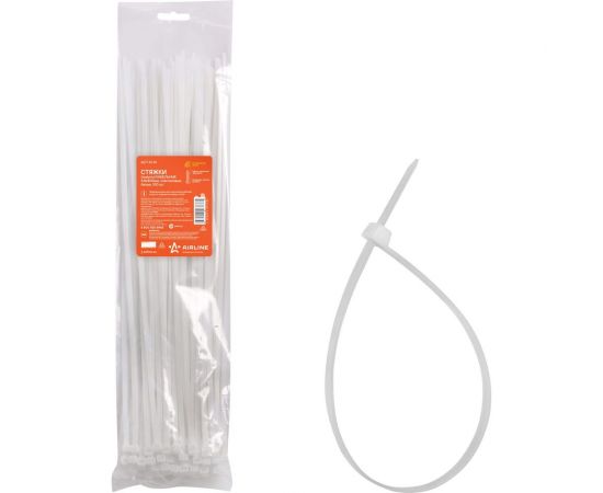 Кабельные стяжки Airline хомуты 4,8 х 400 мм, пластиковые, белые, 100 шт. ACT-N-14 