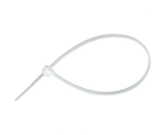 Кабельная стяжка хомут HLT 200x4,8 мм, белый, нейлон, уп. 100 шт. 4670042793350 
