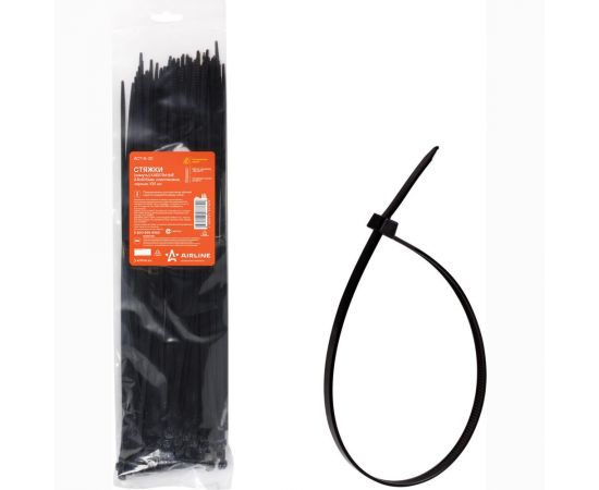 Кабельные стяжки (хомуты) Airline 4.8х400 мм пластиковые черные 100 шт ACT-N-30 