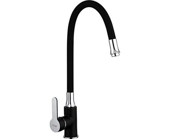 Смеситель для кухни FRAP 35к F4042 гибкий излив, гайка, боковая, черный 537596 