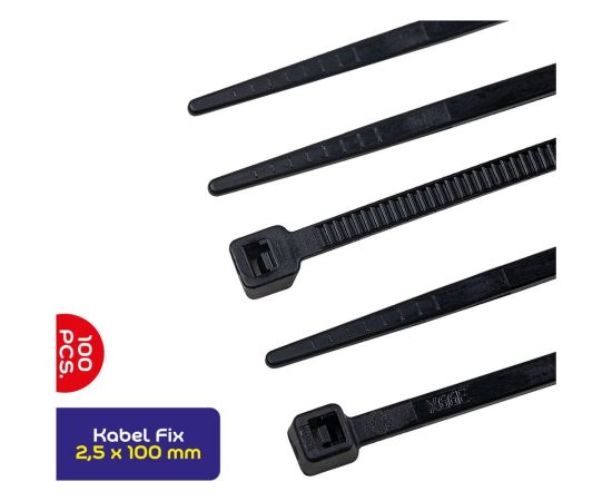 Пластиковая стяжка хомут Alca 2,5x100 мм, 100 шт. 613100 – изображение 2