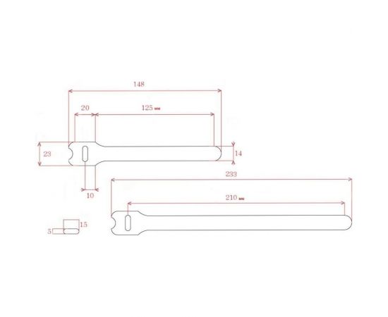 Хомут для кабеля Hyperline WAS-125-RD липучка с мягкой застежкой, 125x14 мм, красный 31262 31262 – изображение 2