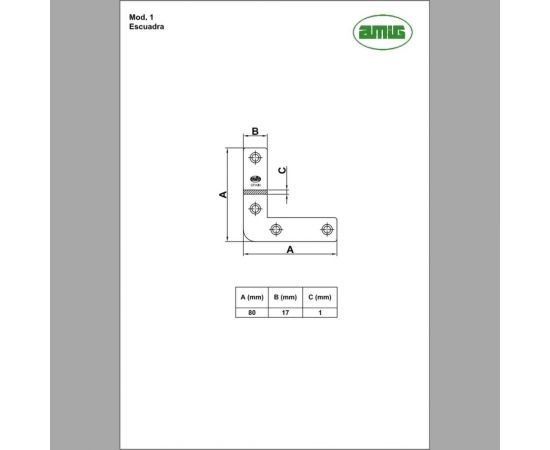 Плоский уголок Amig покрытие цинкование 1-80 Esc – изображение 2