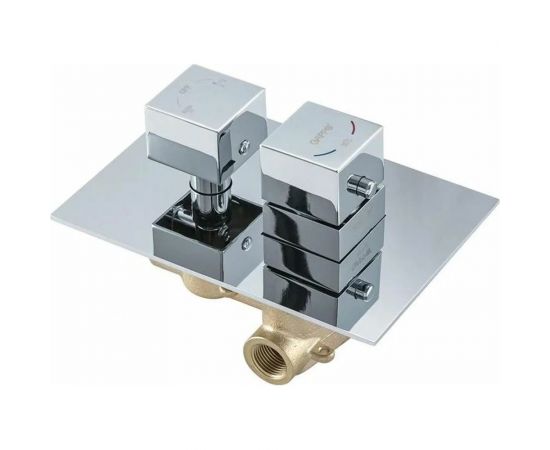 Душевая система Gappo термостат G7107-40 лейка ""Тропический душ"" встраиваемая, хром 549458 – изображение 2