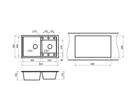 Кухонная мойка Granula GR-8201 черный – изображение 3