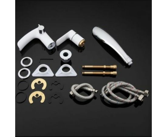 Смеситель для акриловой ванны Gappo 35к G1148-8 3 отверстия, белый+хром 540358 – изображение 5