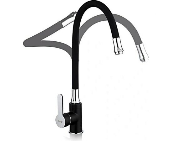 Смеситель для кухни FRAP 35к F4042 гибкий излив, гайка, боковая, черный 537596 – изображение 8