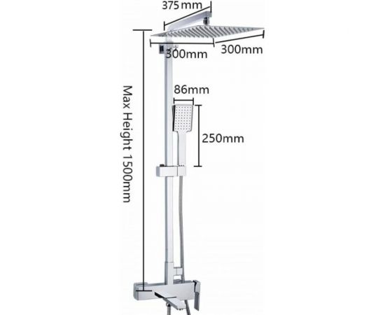 Душевая система Gappo 35к G2418 лейка "Тропический душ" хром 549174 – изображение 9