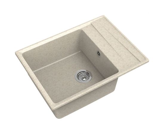 Мойка GRANFEST мрамор LEVEL чаша+крыло, 660х500, бежевый GF-LV-660L 