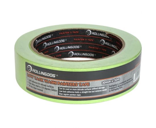 Малярная лента для деликатных поверхностей Rollingdog Low Tack Washi Tape 30 мм, 50 м 81445 