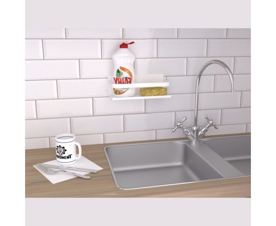 Кухонный органайзер EMBODIMENT настенный, монтаж без сверления, белый EMB-KO-W-W – изображение 3