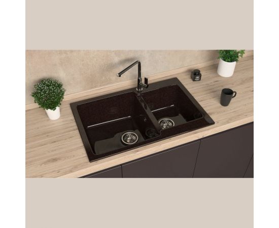 Кухонная мойка GLANZ цвет: чёрный J-191-32 – изображение 3