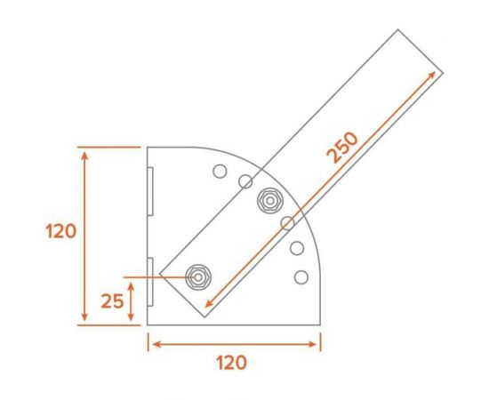 Универсальный кронштейн Wolta для консольного светильника серый К1Н-0-025-СМ – изображение 3