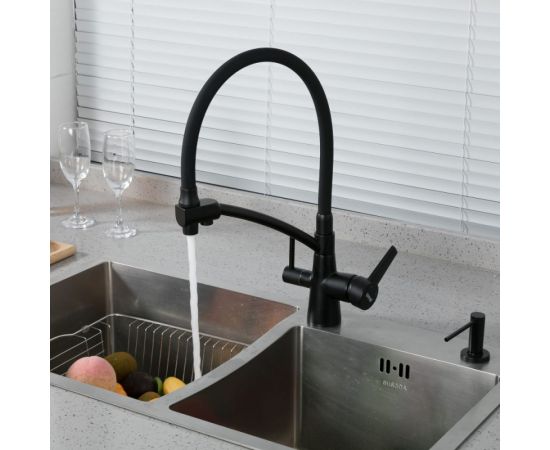 Смеситель для кухни Gappo 35к G4398-16 с выходом для питьевого фильтра, черный 549409 – изображение 3