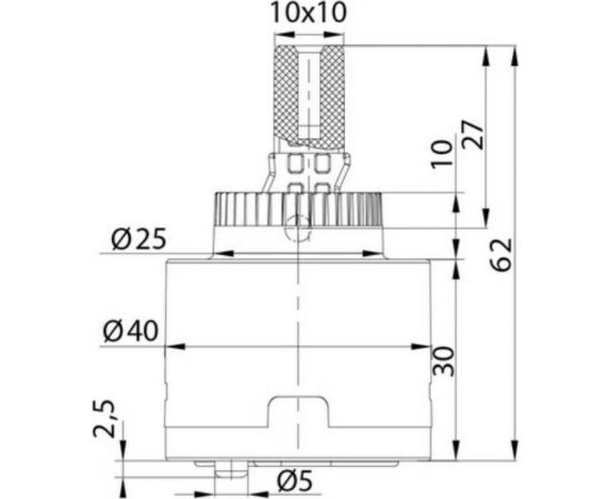 Керамический картридж для смесителя IDDIS 40 мм., без ножек 999C40D0SM – изображение 4