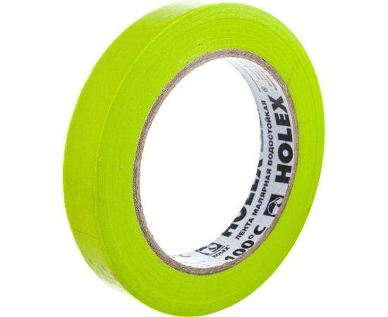 Малярная жаростойкая лента HOLEX до 100С, зеленая, водостойкая, 18 мм, 50 м HAS-382246 – изображение 4