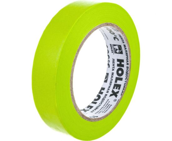 Малярная жаростойкая лента HOLEX до 100С, зеленая, водостойкая, 24 мм, 50 м HAS-382253 – изображение 4