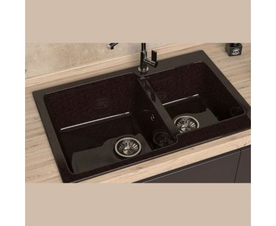 Кухонная мойка GLANZ цвет: чёрный J-191-32 – изображение 4