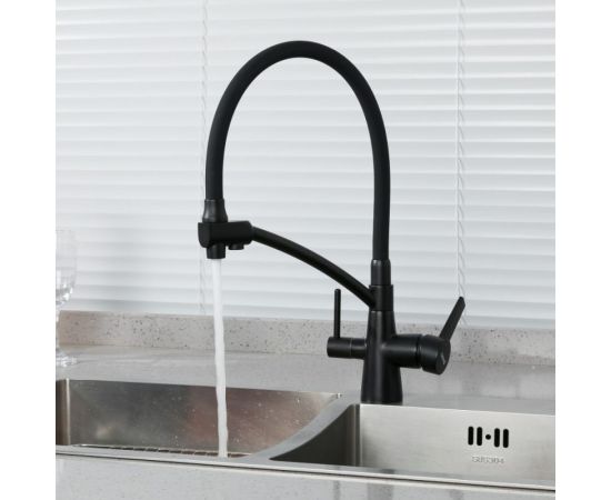 Смеситель для кухни Gappo 35к G4398-16 с выходом для питьевого фильтра, черный 549409 – изображение 4
