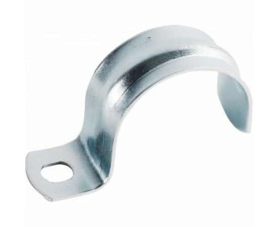 Оцинкованная скоба с одним отверстием Экопласт для трубы D32 мм, 100 шт. 43732 