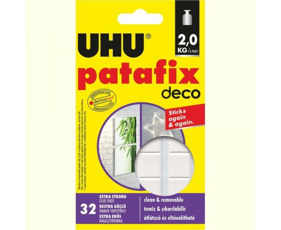Клеящие подушечки UHU DECO, белые, многоразовые, 32 шт. 40660 