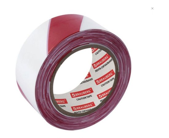Сигнальная лента BRAUBERG Грандмастер, красно-белая, 75 мм х 200 м, основа полиэтилен 604892 