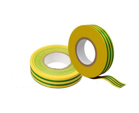 Универсальная изолента Grisard Electric 0,15x15 мм, желто-зеленая, 10 м, 10 шт. GRE-013-0023 