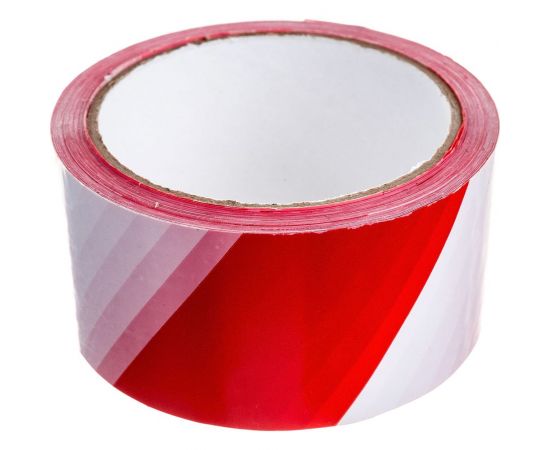 Хозяйственная разметочная лента Tech-Krep 50 мм, 50 м, 47 мкн, красно-белый 152479 