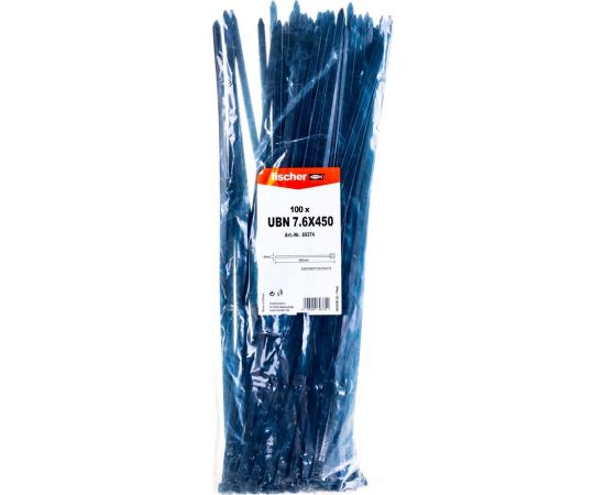 Кабельная стяжка Fischer UBN 7.6X450 устойчивая к УФ 100 штук 69374 