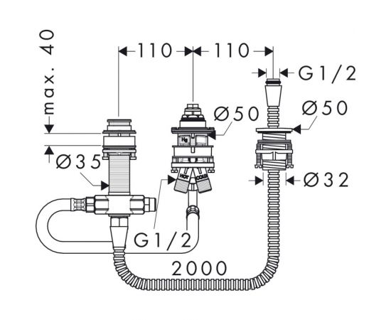 Скрытая часть HANSGROHE 13439180 00000035201 – изображение 2