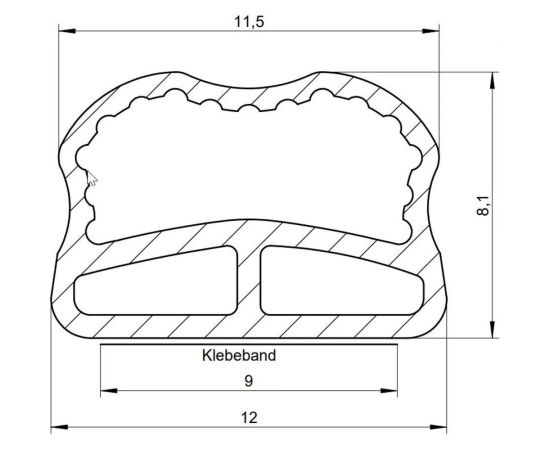 Контурный уплотнитель на клеевой основе для стальных дверей DEVENTER тэп, 3 хлыста длиной 2180 мм, черный S7919AS/MP – изображение 2